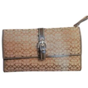 COACH Canvas/Leather Brown Wallet